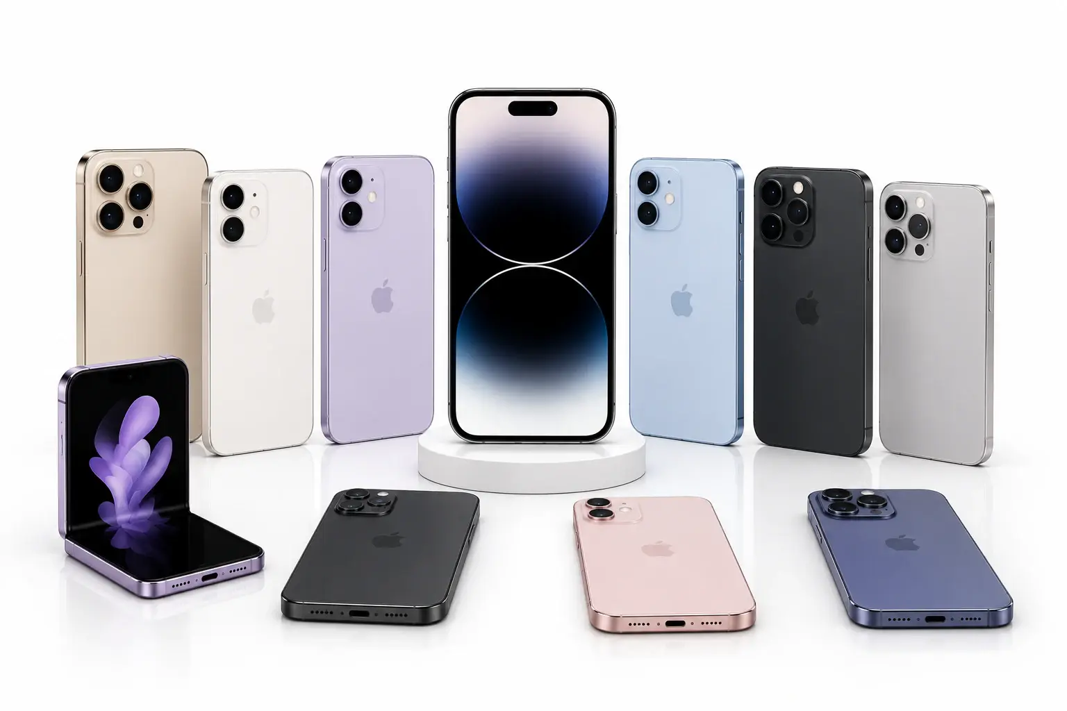 Conjunto de smartphones modernos, representando seguro celular