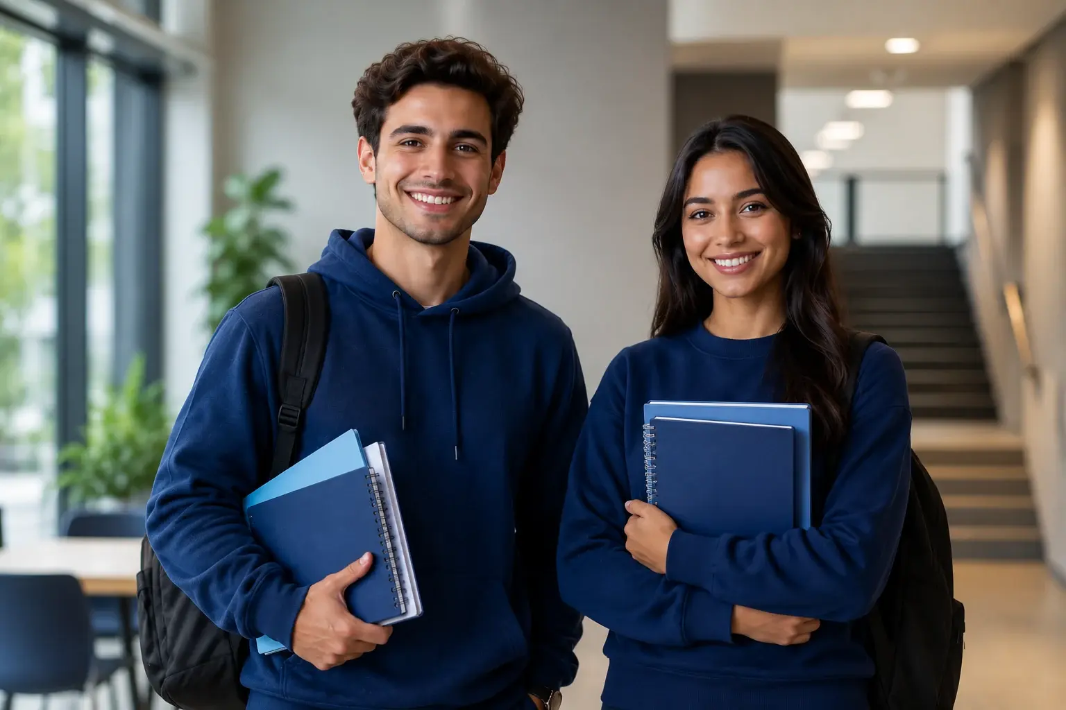 Jovens estudantes em ambiente educacional, representando seguro estágio